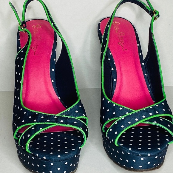 Lilly Pulitzer Picture Perfect Espadrille blue dot - Picture 4 of 14